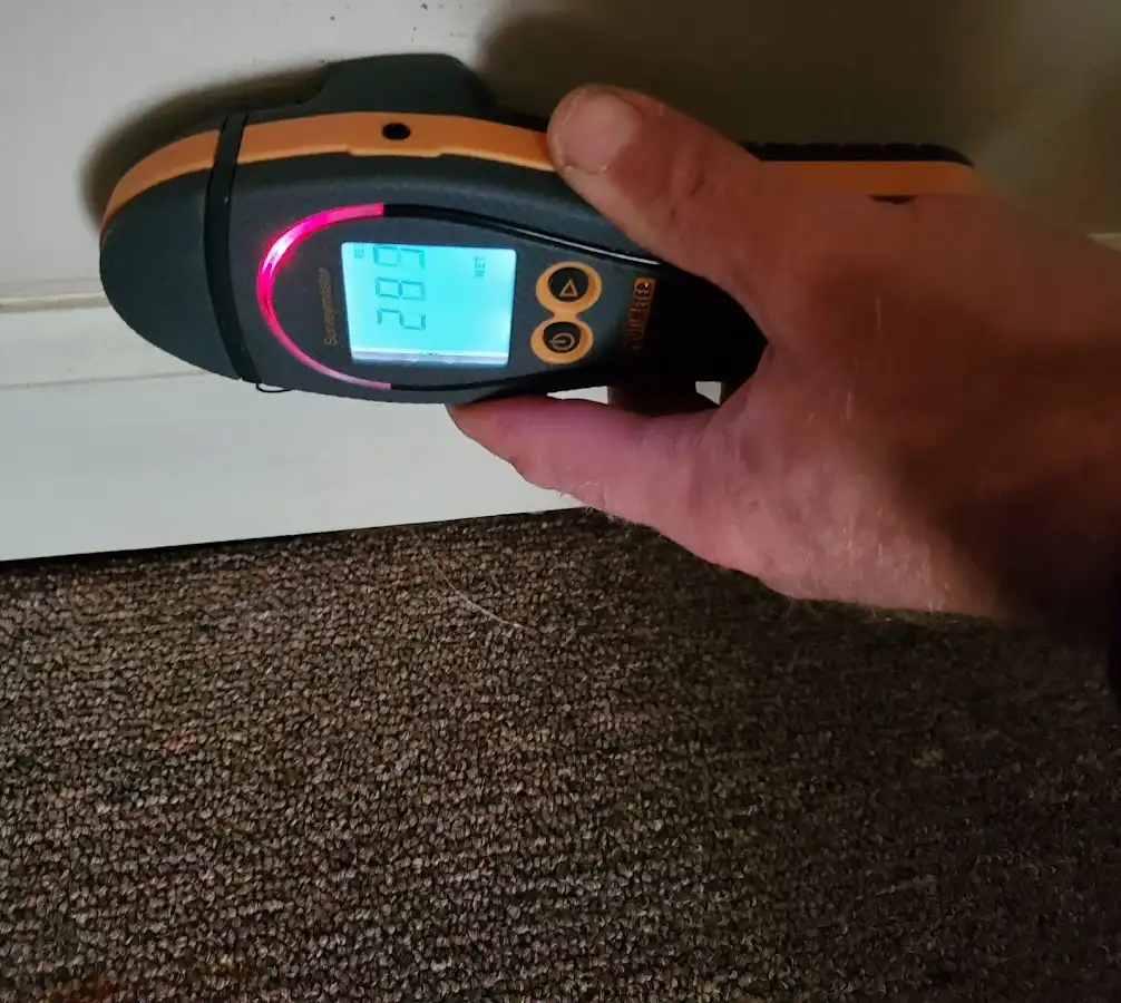 Moisture detection at baseboard during Sewage Cleanup & Sanitation in Lewiston